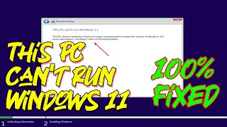 This PC can't Run Windows 11 Fix !! pc doesn't currently meet minimum 
