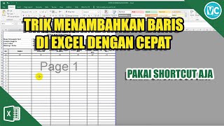 Trik Cepat Menambahkan baris di Microsoft Excel