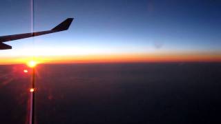 preview picture of video 'Sunrise over Southern France as viewed from flight SA236 enroute from Johannesburg to London'
