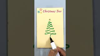 How to draw Christmas Tree for beginners / Merry Christmas Drawing #shorts #christmastree