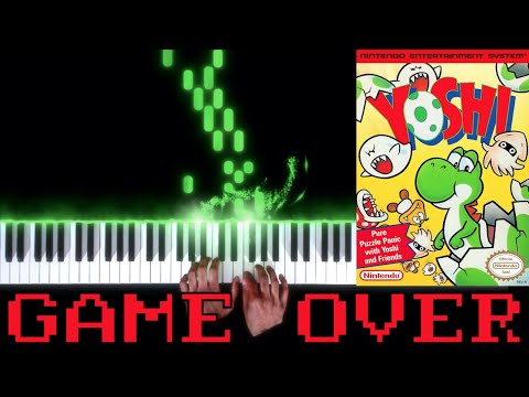 Yoshi (NES) - Game Over - Piano|Synthesia