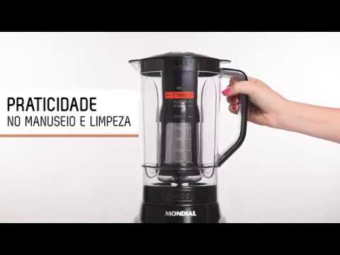 Video thumbnail of Liquidificador Mondial Turbo Full L900 FB 5 Velocidades 2,7 Litros 900W