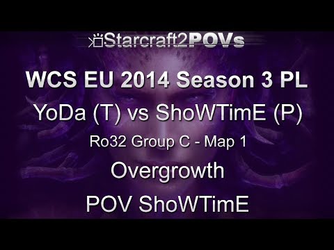 SC2 HotS - WCS EU 2014 S3 PL - YoDa vs ShoWTimE - Ro32 Group C - Map 1 - Overgrowth - ShoWTimE