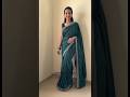 Open Pallu Saree Draping Navratri Day 6 Greencolor Saree Shorts GroomingwithUtkarsha