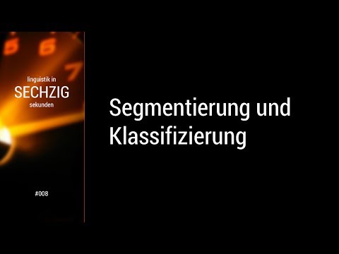 Linguistik in 60 Sekunden -- #008 Segmentierung und Klassifizierung