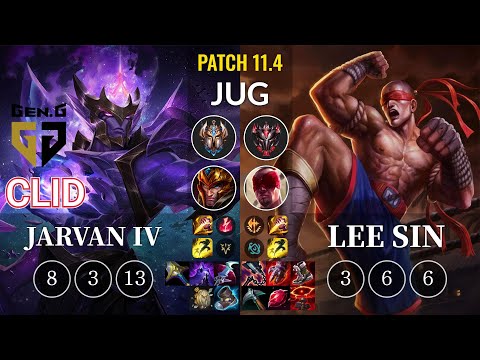 GEN Clid Jarvan IV vs Lee Sin Jungle - KR Patch 11.4