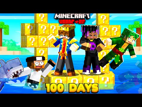 100 Days In LUCKY BLOCK ISLAND In Hardcore Minecraft 😰