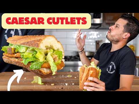 CRISPY Chicken Cutlet CAESAR Sandwich