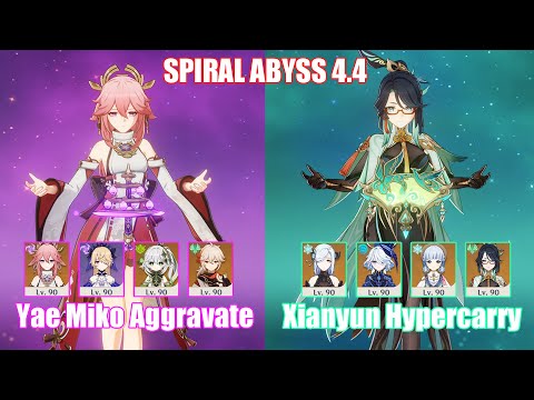 C0 Yae Miko Aggravate & C0 Xianyun Ayaka Hypercarry | Spiral Abyss 4.4 | Genshin Impact