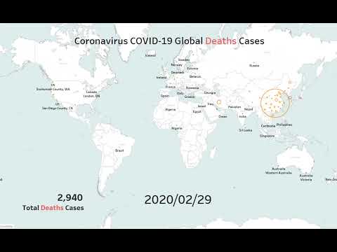 Timelapse of coronavirus (COVID-19) global map-Death cases (1/22~3/8)
