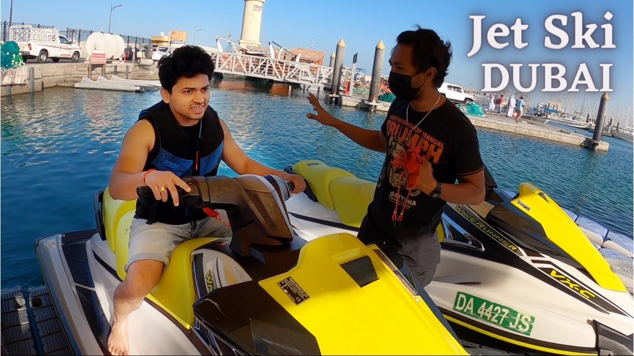 Travelers experience Jet Skiing at Jumeirah Beach.