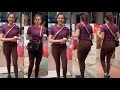 Uff सबकी Pyaari Kajal Agarwal FlaunNts Her Huge Figur In Pink Tshirt Brown Tight Gym Pant Gy
