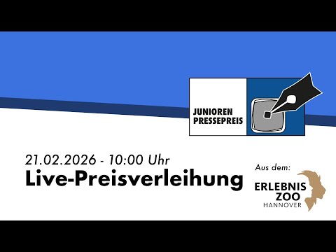 JuniorenPressePreis 2025: Live-Preisverleihung aus dem Erlebnis-Zoo Hannover