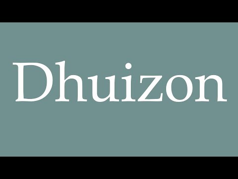How to Pronounce ''Dhuizon'' Correctly in French