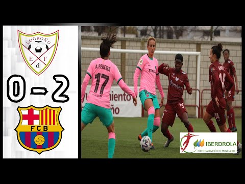 EDF Logroño Femenino 0 - 2 FC Barcelona Femení | Goles Y Resumen | Primera División