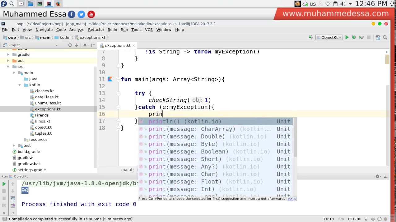 شرح 41 Kotlin Advance exception &custom exception كورسات بالعربي