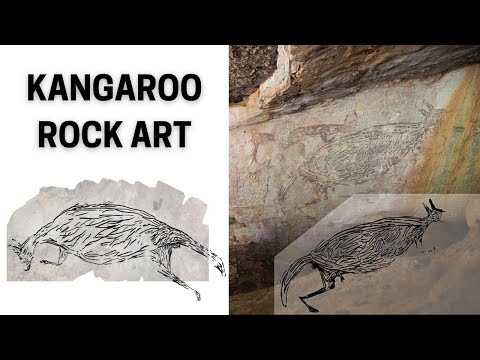 2m Long Kangaroo Oldest Rock Art Painting in Australia