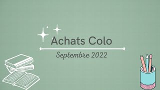 Achats Colo Septembre 2022