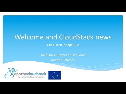 Welcome and CloudStack news - Giles Sirett | CSEUG London Dec/2018