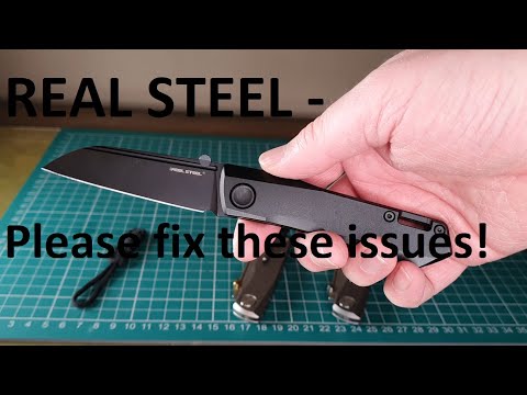 Real Steel Solis VS Luna Ti VS Luna stripe UK EDC knives.  Real Steel - please correct these flaws!