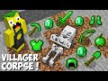 I found THE CORPSE OF A EMERALD VILLAGER in Minecraft ! SECRET DEAD VILLAGER !