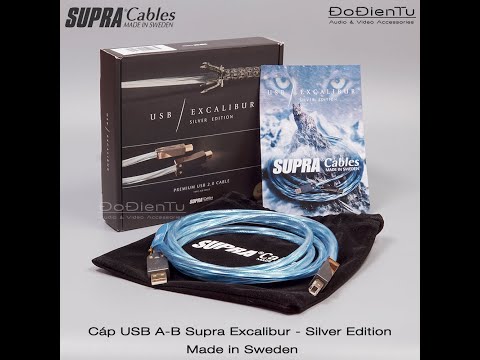 Supra Excalibur USB A-B Silver Limited Cable | Flagship USB | Made in Sweden