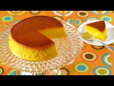 Kabocha Purin Cake for Halloween (Pumpkin Pudding) ハロウィンにかぼちゃプリンケーキ