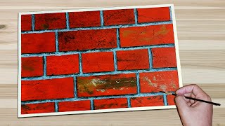 How to Paint Realistic Bricks / How to Paint Bricks Acrylic Easy / Acrylic Painting For Beginners