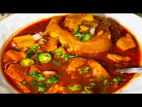 MENUDO ROJO O PANCITA DE RES CON PATA - RECETA MEXICANA DELICIOSA | #iriscocinablog