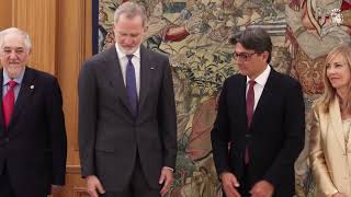 Su Majestad el Rey recibe al presidente del Tribunal Europeo de Derechos Humanos, Mattias Guyomar