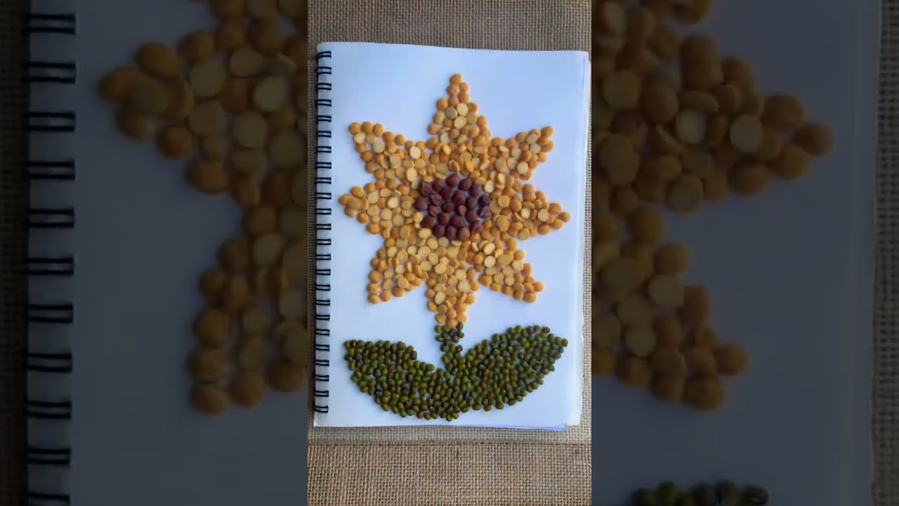 Just 3 grains from your kitchen 🌻 Sunflower Art 🖊️ Summer DIY Craft