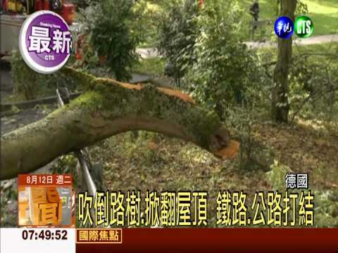 暴風雨侵襲德國 樹倒車毀災情慘