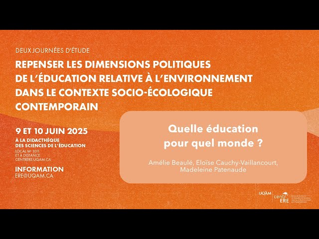 Panel: «Quelle éducation pour quel monde?»