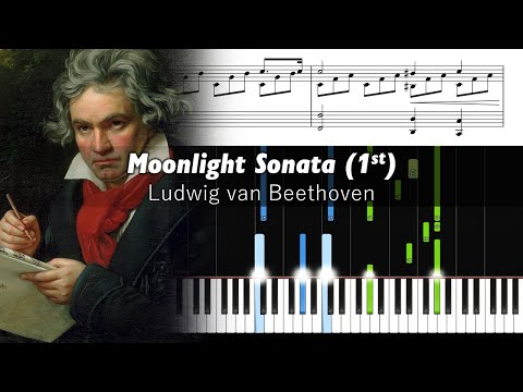 Beethoven - Moonlight Sonata (1st Movement) - Piano Tutorial with Sheet Music