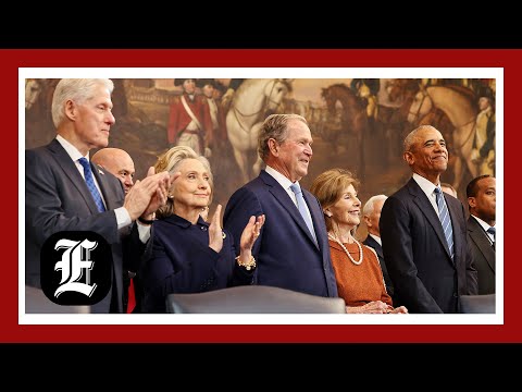 Former Presidents Clinton, Bush and Obama arrive for Trump inauguration