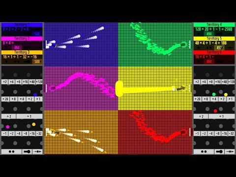 Territory War with Calculators and Upgrading Cannon - Marble Race in Algodoo