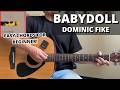 Babydoll Dominic Fike Guitar Tutorial No Capo Easy Chords For Beginner