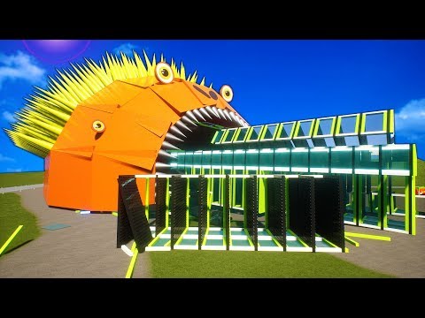 MAMMOTH SLUG MONSTER EATS LEGO TOWER! - Brick Rigs Survival Multiplayer Gameplay