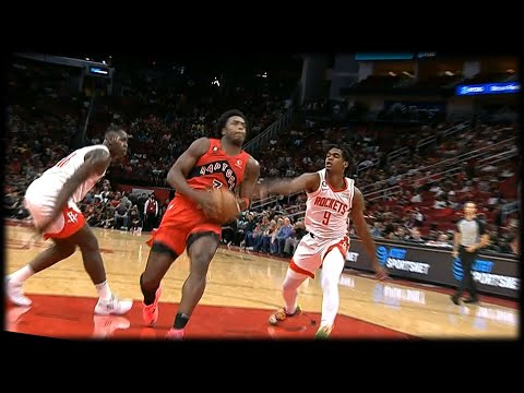 OG Anunoby Strong One Handed Dunk - Raptors vs Rockets