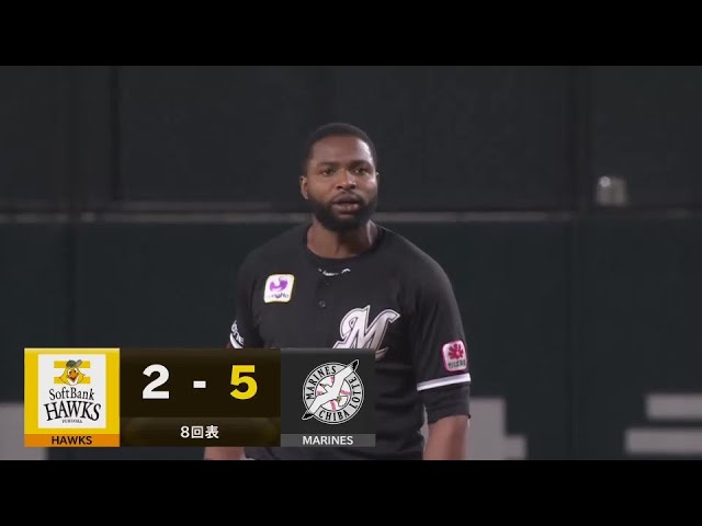 【8回表】マリーンズ・ポランコ 走者一掃となる3点タイムリー2ベースヒットで勝ち越し!!   2024年8月17日 福岡ソフトバンクホークス 対 千葉ロッテマリーンズ