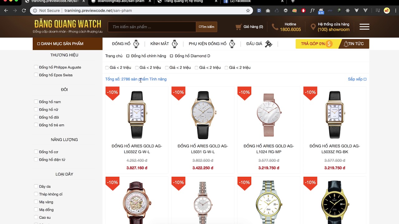 [Seri] - Website đồng hồ - Hiển thị phân trang danh mục sản phẩm và list sản phẩm