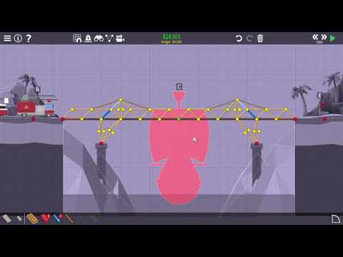 Poly Bridge 2 | 2-02 Long Drawbridge