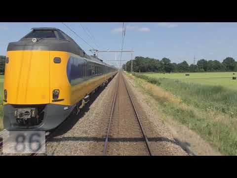 Ride with the train driver from Zwolle to Groningen. (with speedometer)