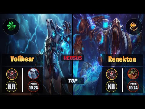 GrandMaster VOLIBEAR [Grasp of the Undying] (Top) VS  RENEKTON - Grandmaster KR Patch 10.24