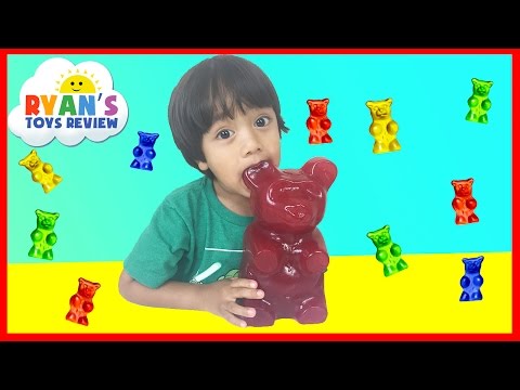 World's Largest Gummy Bear Challenge Ryan ToysReview Video