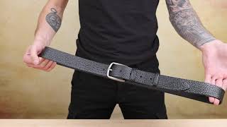 Шкіряний чоловічий ремінь 20740 Vintage чорний