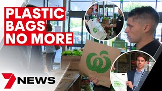 Woolworths to stop selling plastic shopping bags, instead sell paper bags | 7NEWS