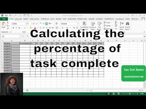 Easy method of calculating the percentage of task complete