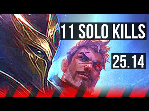 XIN ZHAO vs JAYCE (TOP) | 11 solo kills, Legendary | KR Master | 25.14