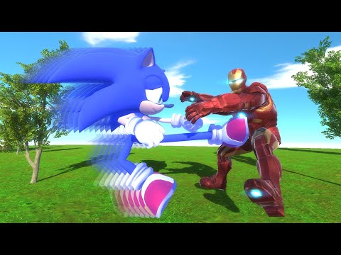 SONIC vs IRONMAN OASIS DEATH RUN - Animal Revolt Battle Simulator